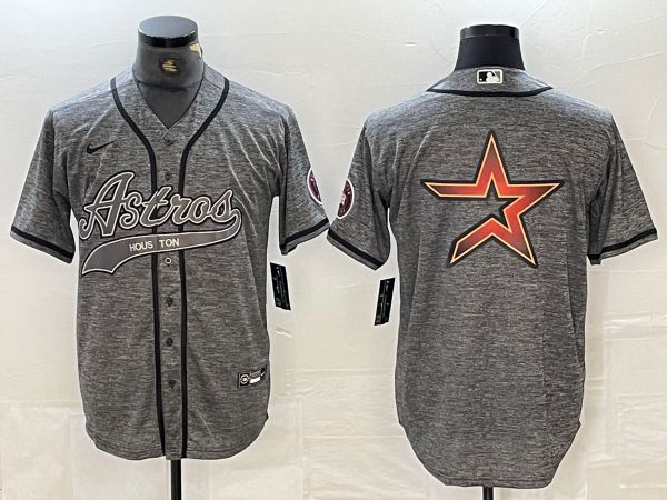 Men Houston Astros Blank Grey 2024 Nike Co Branding Game MLB Jersey style 4->houston astros->MLB Jersey